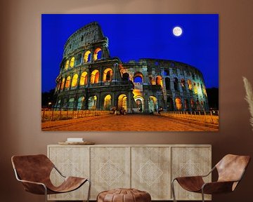 Colosseum bij maanlicht, Rome van Riekus Reinders