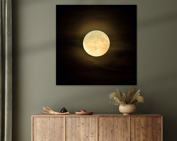 Full moon shining bright in dark night van wunderbare Erde