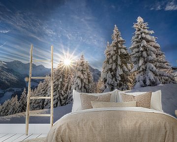Sun and fresh snow in mountains of Austria by Ralf van de Veerdonk