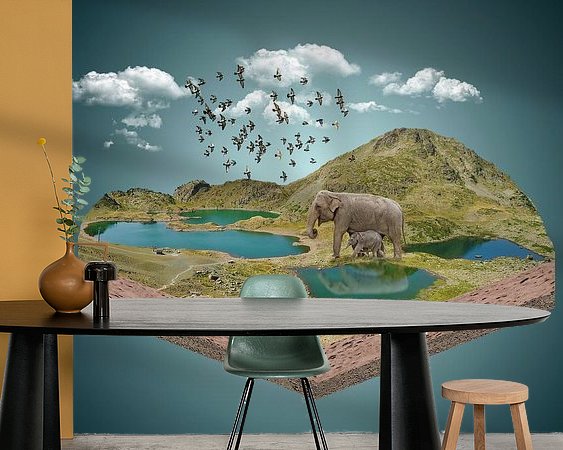 Voorbeeld van het werk in een kamer