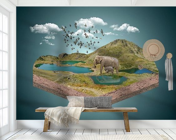 Voorbeeld van het werk in een kamer