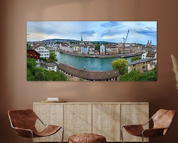 Zurich stadsgezicht panorama van Dennis van de Water