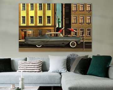 Retro – Klassiek Chevrolet Impala in New York van Jan Keteleer
