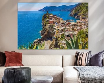 Uitzicht op Vernazza, Cinque Terre in Italië