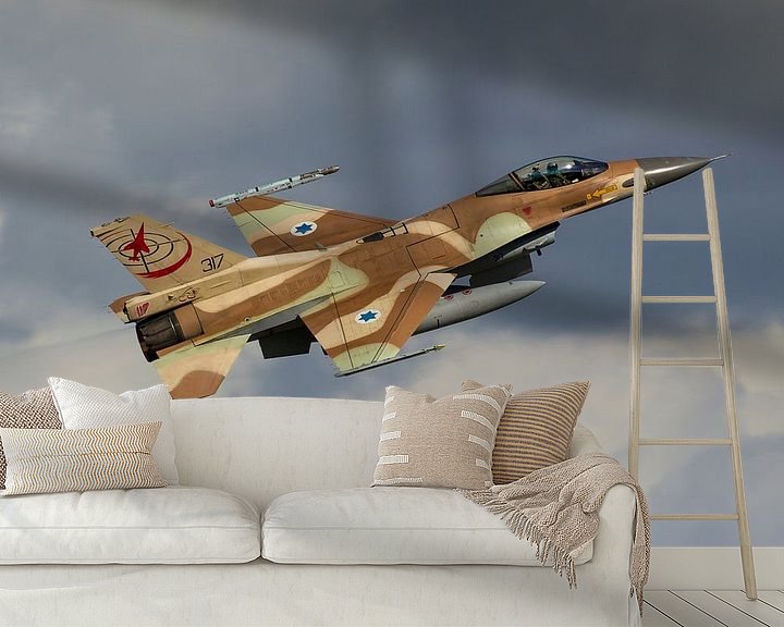 Sfeerimpressie behang: Israelische Luchtmacht F-16 Fighting Falcon van Dirk Jan de Ridder