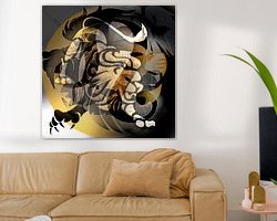 Voorbeeld van het werk in een kamer