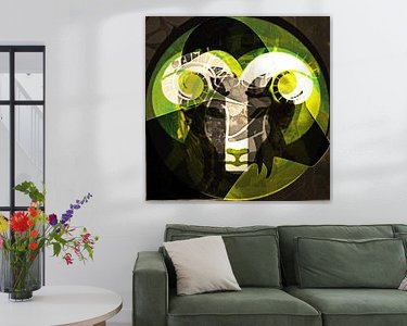 Voorbeeld van het werk in een kamer