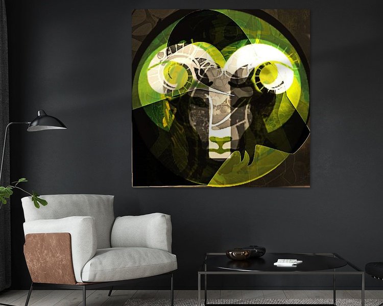 Voorbeeld van het werk in een kamer