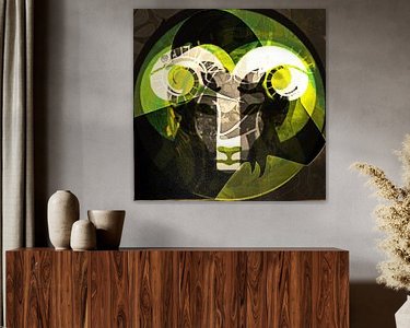 Voorbeeld van het werk in een kamer