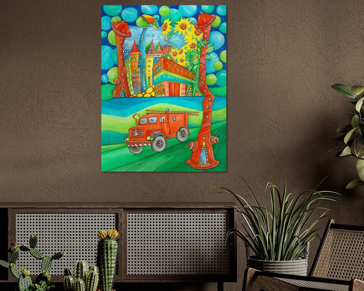 Voorbeeld van het werk in een kamer