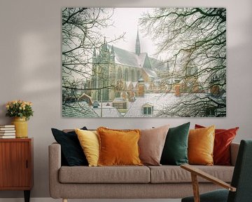Hooglandse kerk in de sneeuw van Dirk van Egmond