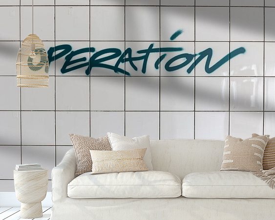 Voorbeeld van het werk in een kamer