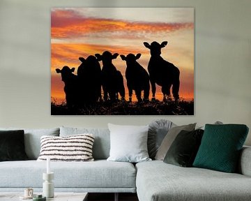 Sunset cows by Annemieke van der Wiel