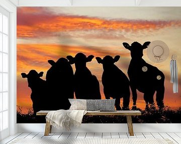 Sunset cows by Annemieke van der Wiel