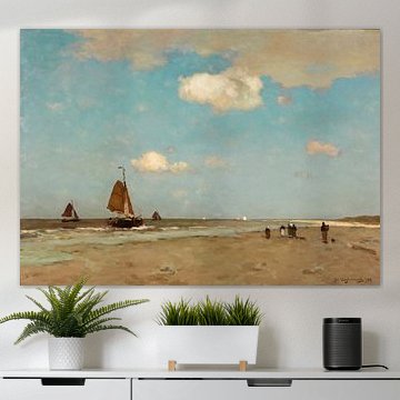 Beach scene, Johannes Hendrik Weissenbruch