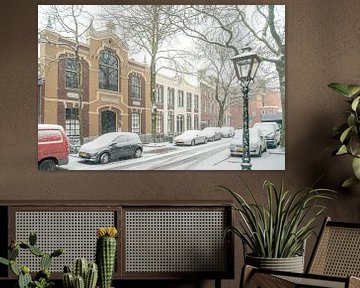 Leiden in de sneeuw/Gymnastiekschool van Dirk van Egmond