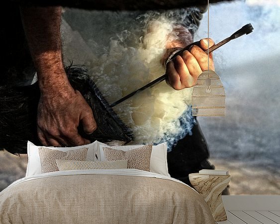 Voorbeeld van het werk in een kamer