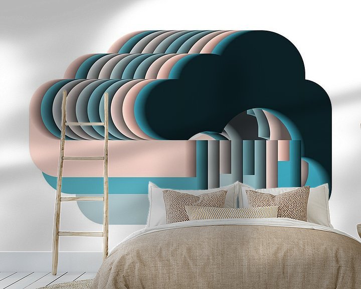 Sfeerimpressie behang: Cloud 3 van 3 van Bernardine de Laat