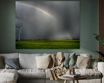 Regenbogen mit grünem Gras von Martijn Tilroe