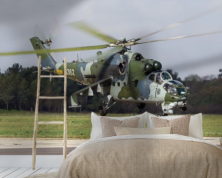 Sfeerimpressie behang: Tsjechische Luchtmacht Mi-35 Hind van Dirk Jan de Ridder