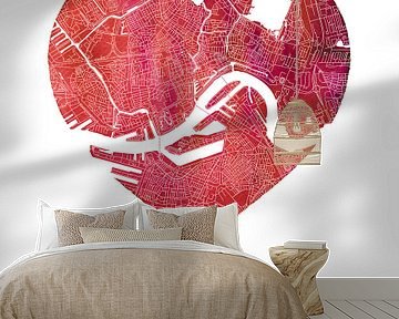 Love for Rotterdam | City map in a heart by WereldkaartenShop