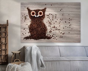 Night owl on wood van Elianne van Turennout