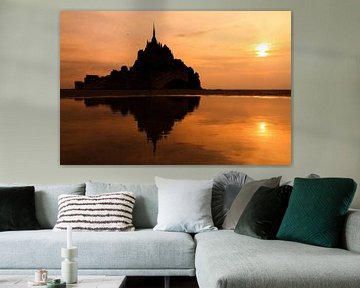 Mont Saint-Michel zondergang reflectie van Dennis van de Water