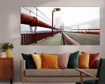 Panorama op Golden Gate bridge San Francisco van Lieke Doorenbosch