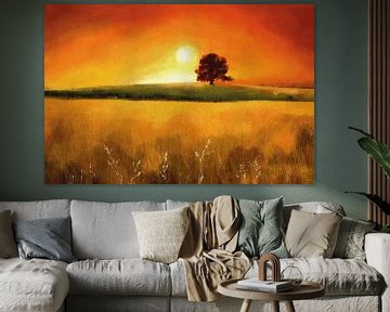 Expressief landschap in warme kleuren van Tanja Udelhofen