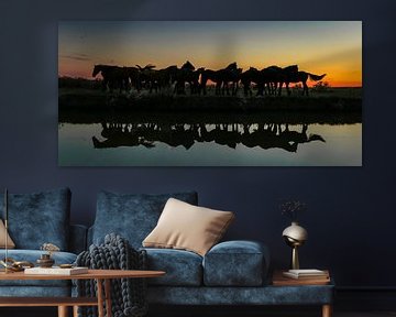 Groep paarden reflectie von Jo Pixel