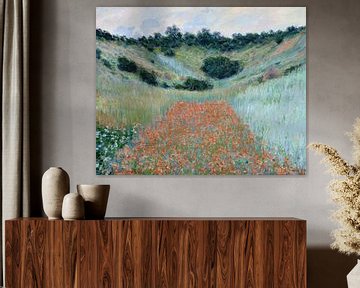 Klaproosveld in een dal bij Giverny, Claude Monet