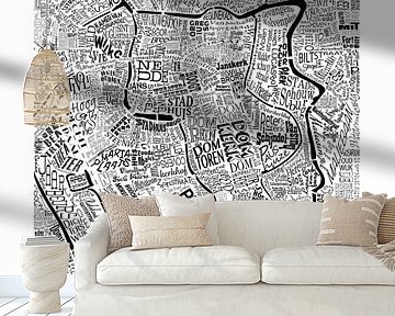 Utrecht als dé leukste plattegrond met alle bekende plekjes! van Vol van Kleur