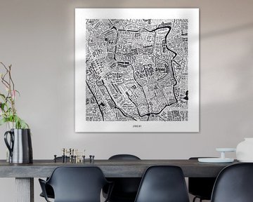 Citymap of Utrecht as a map with street names by Vol van Kleur