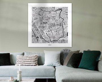 Carte d'Utrecht comme une carte avec les noms de rue sur Vol van Kleur