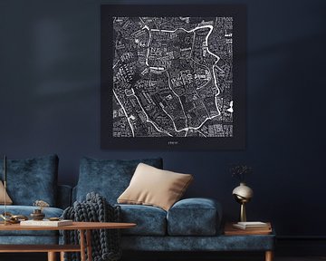 Kaart van Utrecht als plattegrond met straatnamen van Vol van Kleur