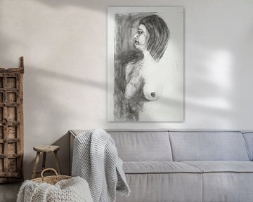 Naaktmodel Tekening, Nude model Drawing, Dessin de Modèle Nu, Aktmodel van Sylvia Dekker