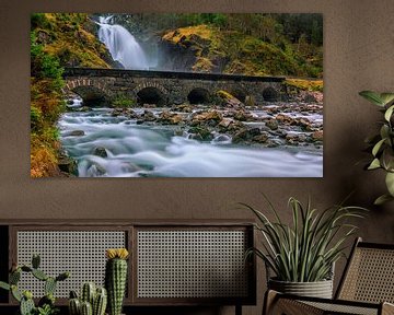 Waterval Latefossen, Noorwegen van Henk Meijer Photography