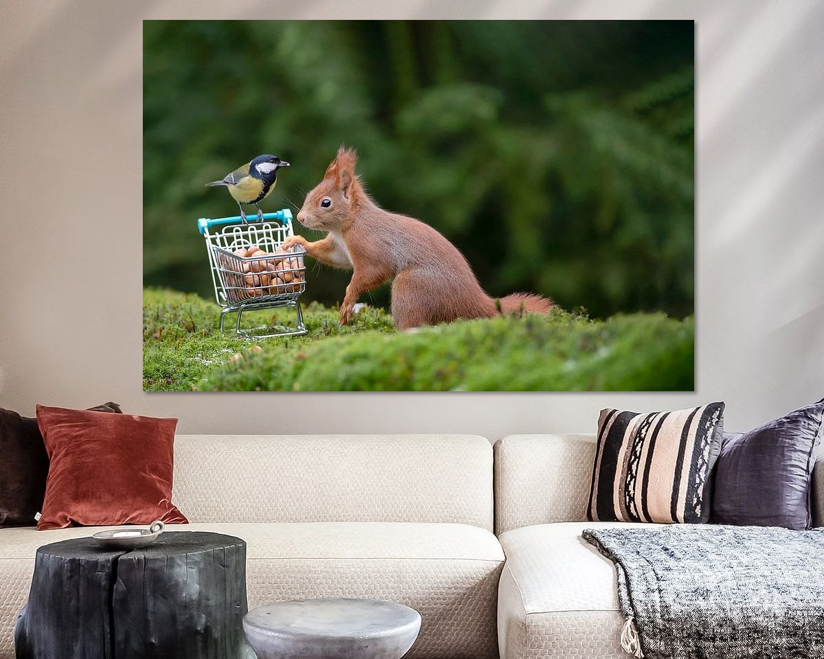 Voorbeeld van het werk in een kamer