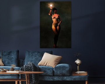 Erotischer Nackt - Nackt mit einer Lichtquelle von Jan Keteleer