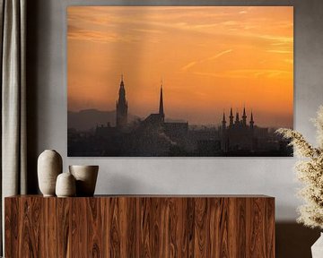 Zonsopgang Skyline Leuven van Manuel Declerck