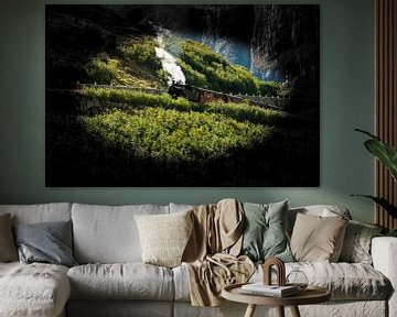 Stoomlocomotief Zwitserland Oberalpenstafel by Gideon Onwezen