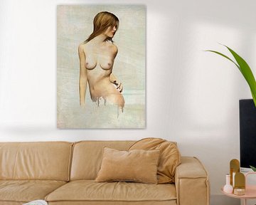 Erotischer Nackt - Nackte Frau, die zurück schaut von Jan Keteleer
