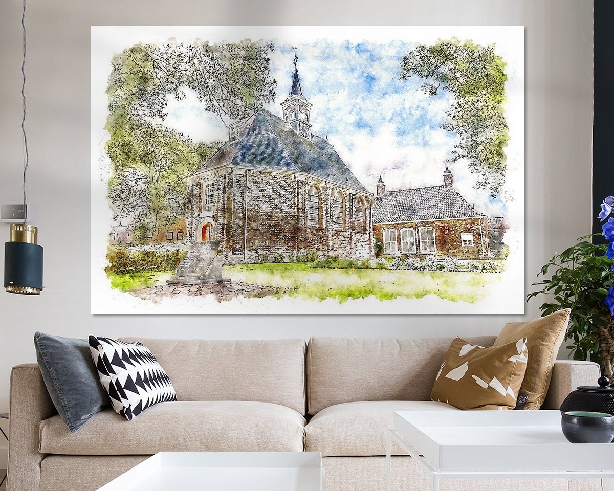 Voorbeeld van het werk in een kamer