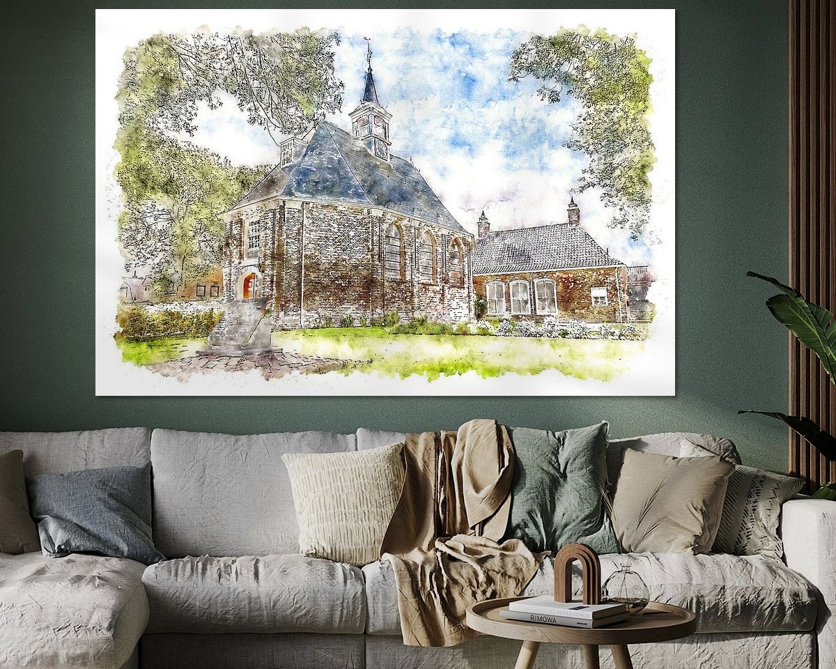 Voorbeeld van het werk in een kamer