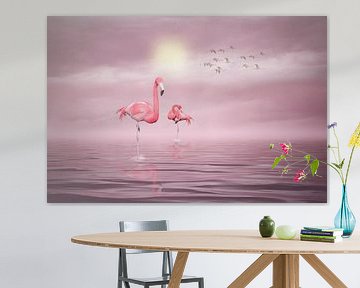 Flamingos (2) van Puravida - Fotografie en fotokunst