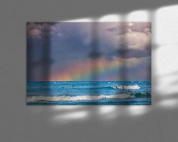 Regenbogen-Waikiki-Strand, Oahu, Hawaii von Henk Meijer Photography