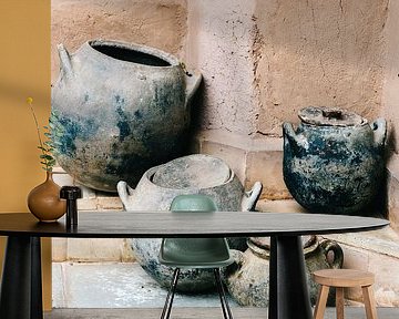Pottery in earth tones | Ourika Marrakech Morocco | Still life photography by Raisa Zwart Travel Photography Prints