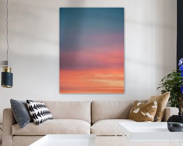 Colorful sunrise in the Netherlands - Abstract print of blue, pink and orange by Raisa Zwart