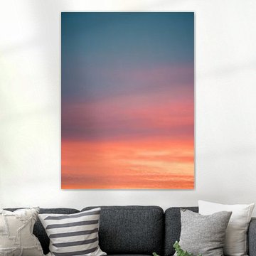 Bunter Sonnenaufgang in den Niederlanden - abstrakter Druck von Blauem, von Rosa und von Orange von Raisa Zwart Reisefotografiedrucke