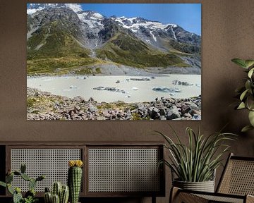 Hooker Valley Track, Mt Cook, Nieuw Zeeland van Willem Vernes